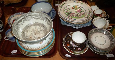 Lot 176 - Two trays of assorted 19th century and later ceramics