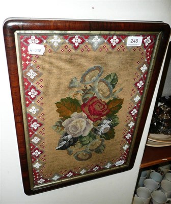 Lot 248 - Victorian rosewood framed beaded embroidery