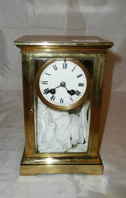 Lot 261 - A small four glass mantel clock and double mercury table pendulum