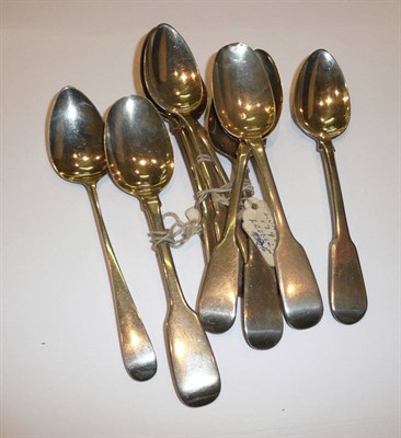 Lot 284 - Nine silver teaspoons mostly Georgian examples approx 5 oz