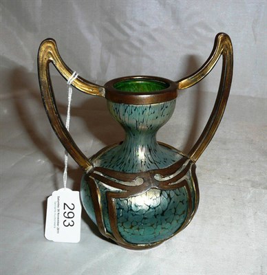 Lot 293 - A Loetz iridescent glass vase with gilt metal mounts