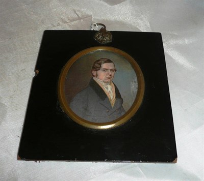 Lot 296 - Miniature George Stratton in papier mache frame