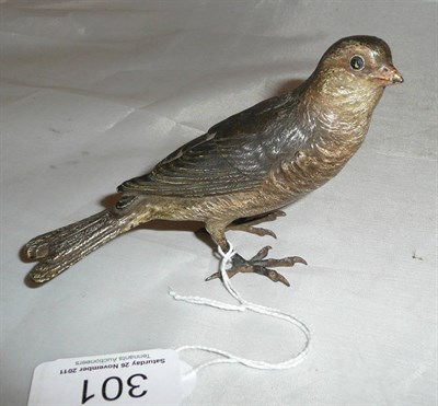 Lot 301 - A gold painted bronze figure of a bird dated Sept 29, possibly Bergman?