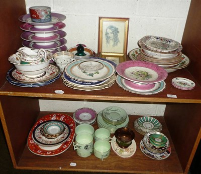 Lot 331 - Two shelves of assorted ceramics, pottery etc