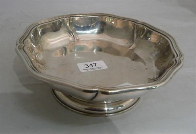 Lot 347 - Lobed pedestal dish with German inscription, stamped '800'