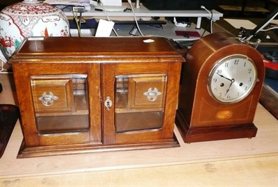 Lot 357 - Smokers cabinet and Edwardian clock