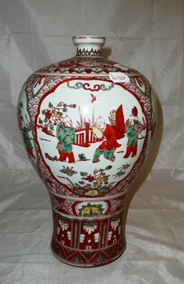 Lot 358 - Chinese baluster vase with short neck