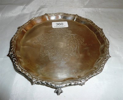 Lot 360 - A silver card tray, Sheffield 1901, Maxfield & Sons silversmiths, 11.7g