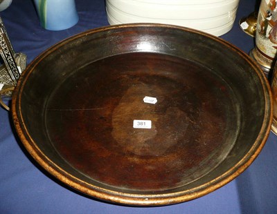 Lot 381 - Large circular treen bowl