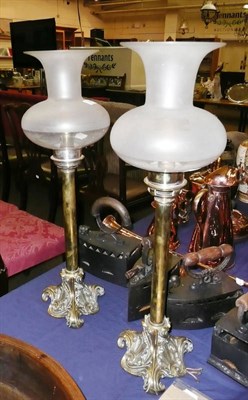 Lot 390 - Pair of early 19th century Palmer and co. candle lamps