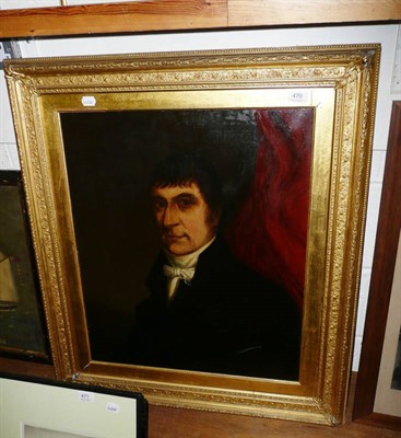 Lot 470 - Gilt framed oil on canvas portrait of a gentleman