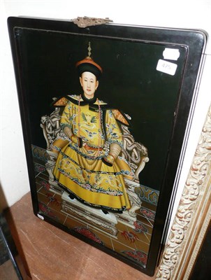 Lot 475 - Two Chinese reverse glass paintings