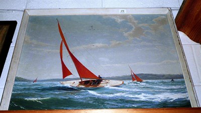 Lot 478 - Deryck Foster, yachting scene, oil on board