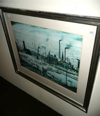 Lot 492 - Signed Lowry print 'An industrial town'