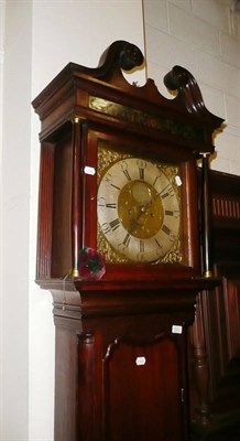 Lot 520 - Eight day oak cased longcase clock with brass square dial by J Standring of Bolton