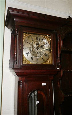 Lot 522 - Oak cased eight day longcase clock with brass and silver dial