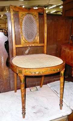 Lot 531 - 19th century satinwood side chair with painted decoration