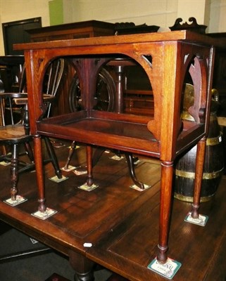 Lot 544 - Oak Gothic style two tier occasional table