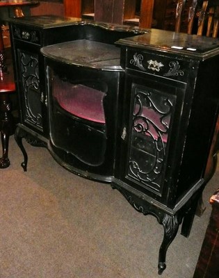 Lot 553 - Four height chest of drawers and an ebonised display cabinet