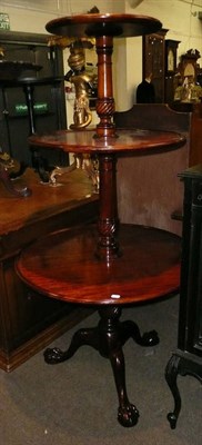 Lot 554 - Reproduction three tier mahogany dumb waiter