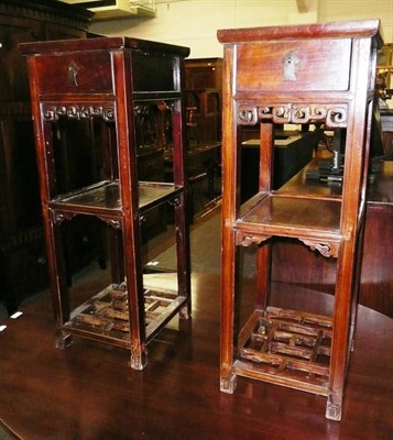 Lot 564 - Two Chinese hardwood stands