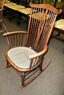 Lot 598 - Rocking chair with cane seat