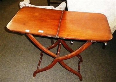 Lot 603 - Two mahogany inlaid armchairs and another