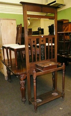 Lot 623 - An oak Arts and Crafts hall stand and three Edwardian chairs