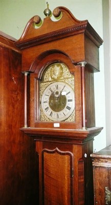 Lot 639 - Oak and mahogany cross banded eight day longcase clock later inscribed Green Skipton