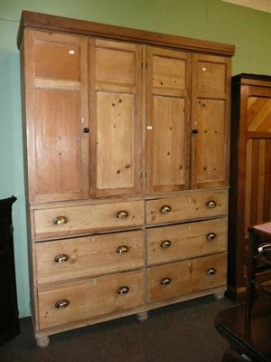 Lot 641 - A large Victorian pine housekeeper's cupboard