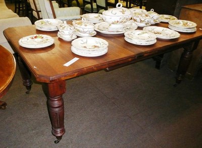 Lot 647 - Victorian mahogany wind out dining table, including one leaf and winder