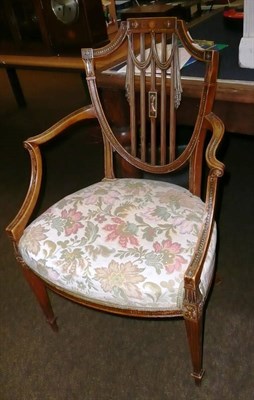 Lot 658 - 19th century mahogany painted open armchair