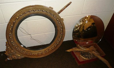 Lot 661 - Gilt framed 19th century mirror and box of loose parts