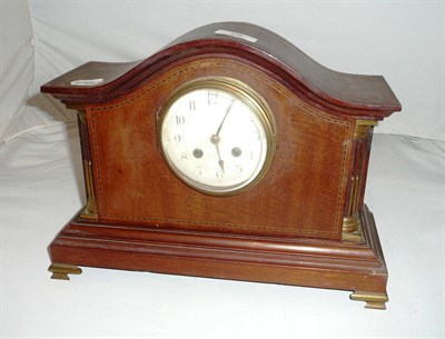 Lot 26 - Mahogany inlaid mantel clock