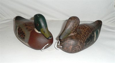 Lot 35 - Two wooden decoy ducks