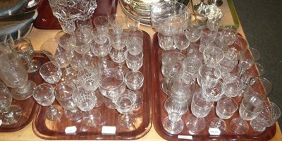Lot 37 - A quantity of 19th century glassware on three trays