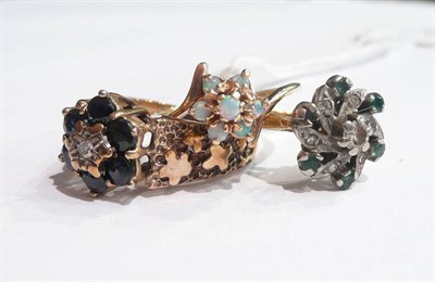 Lot 53 - Three stone-set cluster rings