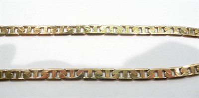 Lot 91 - A Continental fancy link necklace, stamped '375'