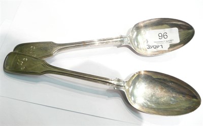 Lot 96 - Two silver Newcastle spoons, 6oz approx
