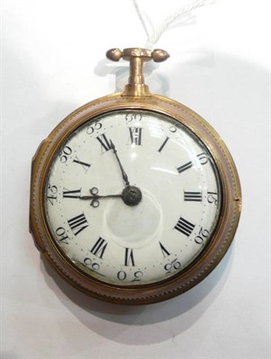 Lot 99 - A gilt copper pair cased pocket watch