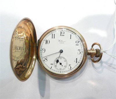 Lot 100 - A 9ct gold full hunter pocket watch