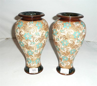 Lot 120 - Pair of Royal Doulton stoneware vases