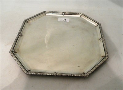 Lot 121 - A George V silver octagonal salver, Sheffield 1931, 19.5oz