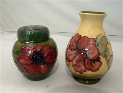 Lot 125 - Moorcroft jar and cover and a Moorcroft vase