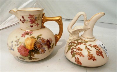 Lot 128 - Two small Royal Worcester ewer's/jugs