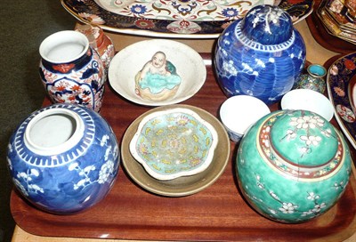 Lot 141 - Chinese blue jars and covers, Imari etc