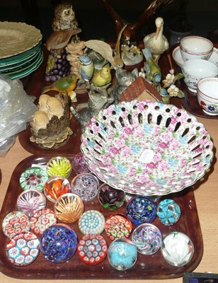 Lot 170 - Two trays of decorative ceramics including a Beswick eagle, a Border Fine Arts owl group, two...