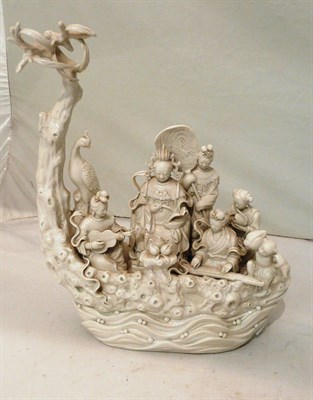 Lot 185 - Chinese blanc de chine figure group