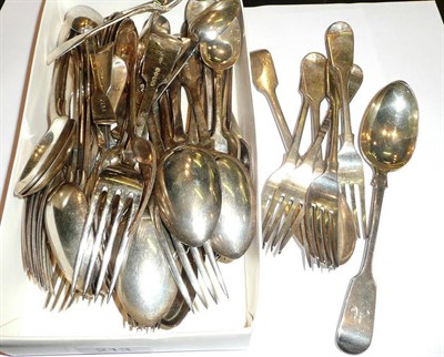 Lot 213 - Quantity of 19th century silver flatware, 78oz