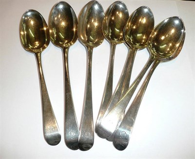 Lot 215 - Eight Georgian silver spoons, 17oz